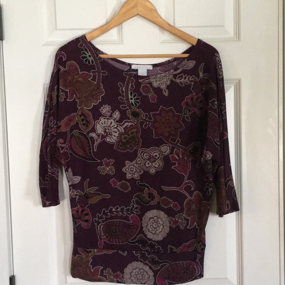 Plum paisley sweater - Picture 1 of 3